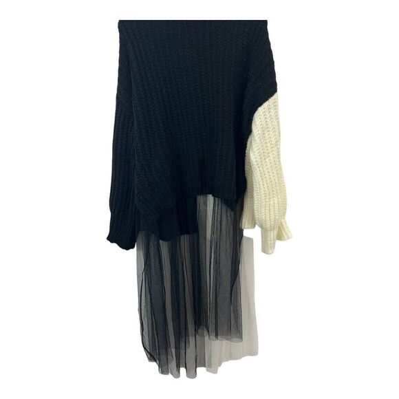 Black White Womens Size XL Tutu Cardigan Sweater - Picture 4 of 5